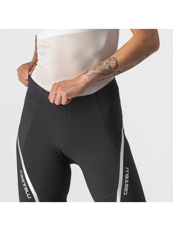 ŽENSKE KOLESARSKE HLAČE CASTELLI VELOCISSIMA 2 SHORT črno/srebrna
