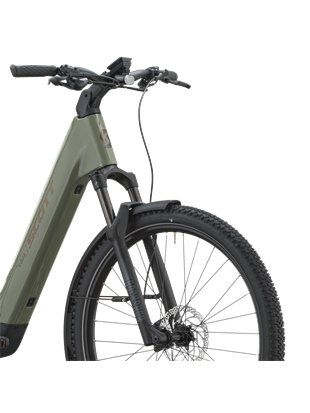 POLNOVZMETENO ELEKTRIČNO TREKING KOLO SCOTT E-VILLE 10 SUV TAWNY GREEN 2027
